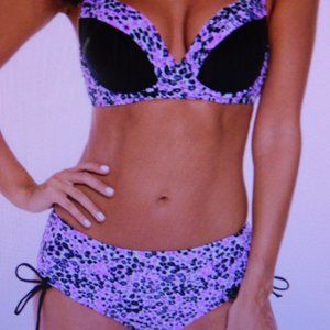 Purple & Black Bikini - Lined Bottoms - M - L - XL New